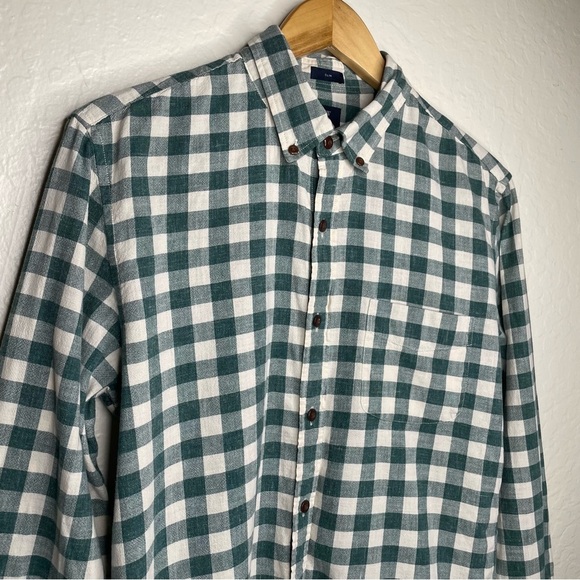 J. Crew Homespun Checkered Plaid Button Down Pocket Shirt Men’s Sz. M Green Slim - Picture 2 of 8